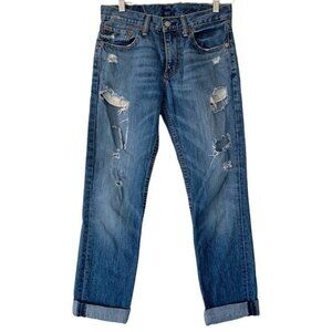 Levis 511 Slim Cuffed Distressed Jeans Size 29/30